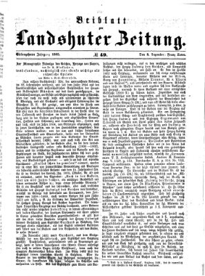 Landshuter Zeitung Sonntag 3. Dezember 1865