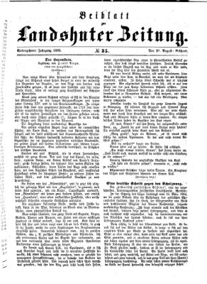 Landshuter Zeitung Sonntag 27. August 1865