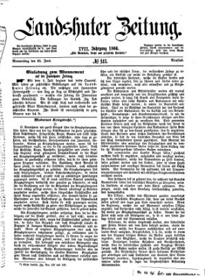 Landshuter Zeitung Donnerstag 21. Juni 1866