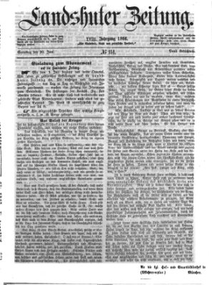 Landshuter Zeitung Samstag 30. Juni 1866