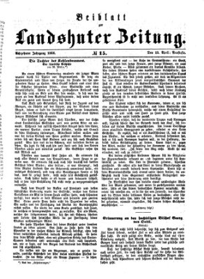 Landshuter Zeitung Sonntag 15. April 1866