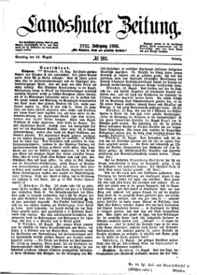 Landshuter Zeitung Samstag 25. August 1866