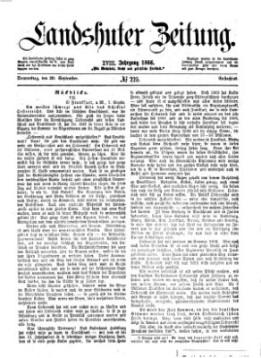 Landshuter Zeitung Donnerstag 20. September 1866