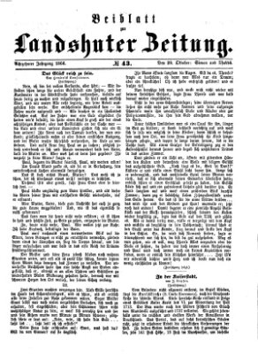 Landshuter Zeitung Sonntag 28. Oktober 1866