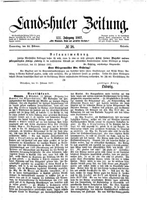 Landshuter Zeitung Donnerstag 14. Februar 1867
