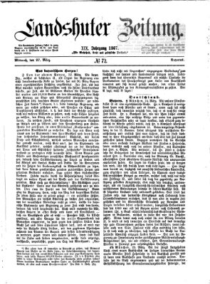 Landshuter Zeitung Mittwoch 27. März 1867