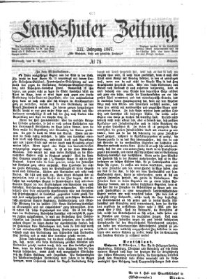 Landshuter Zeitung Mittwoch 3. April 1867