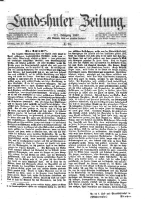 Landshuter Zeitung Dienstag 23. April 1867