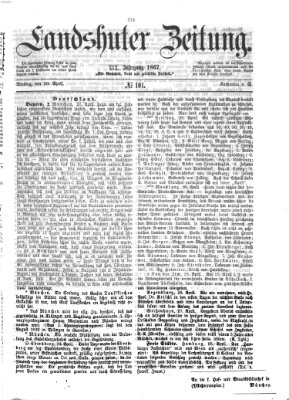 Landshuter Zeitung Dienstag 30. April 1867