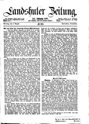 Landshuter Zeitung Sonntag 4. August 1867