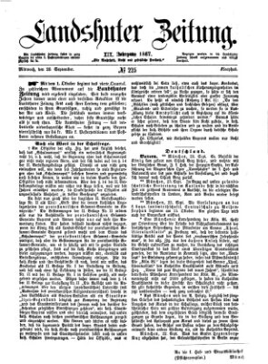 Landshuter Zeitung Mittwoch 25. September 1867