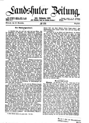 Landshuter Zeitung Mittwoch 27. November 1867