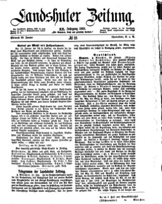 Landshuter Zeitung Mittwoch 22. Januar 1868