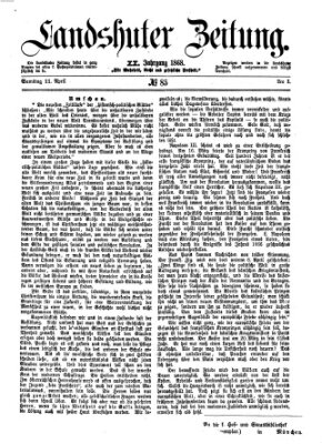 Landshuter Zeitung Samstag 11. April 1868