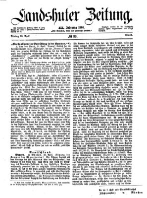 Landshuter Zeitung Dienstag 28. April 1868