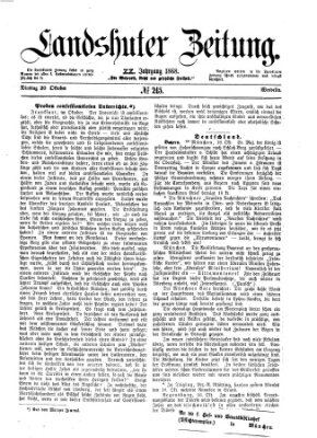 Landshuter Zeitung Dienstag 20. Oktober 1868