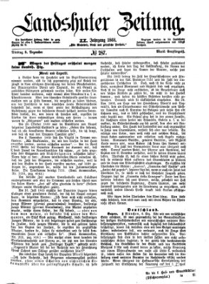 Landshuter Zeitung Dienstag 8. Dezember 1868