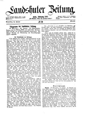 Landshuter Zeitung Donnerstag 14. Januar 1869