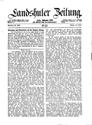 Landshuter Zeitung Samstag 26. Juni 1869
