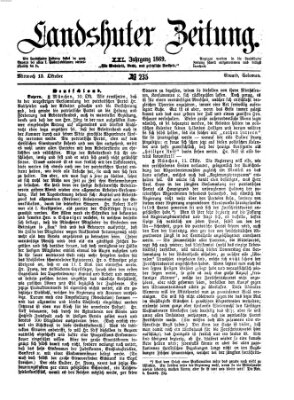 Landshuter Zeitung Mittwoch 13. Oktober 1869
