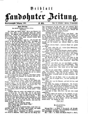 Landshuter Zeitung Sonntag 17. Oktober 1869