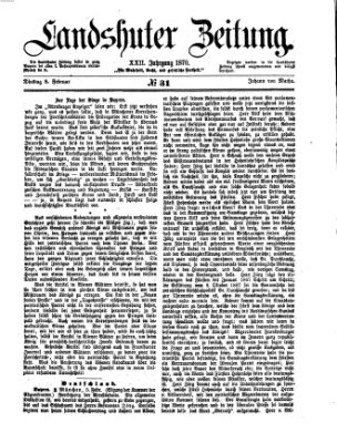 Landshuter Zeitung Dienstag 8. Februar 1870