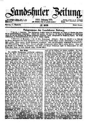 Landshuter Zeitung Sonntag 11. September 1870