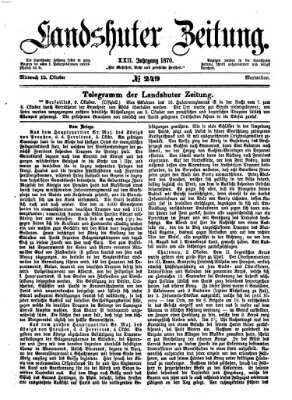 Landshuter Zeitung Mittwoch 12. Oktober 1870
