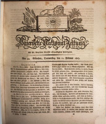 Baierische National-Zeitung Donnerstag 12. Februar 1807
