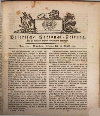 Baierische National-Zeitung Freitag 28. August 1807