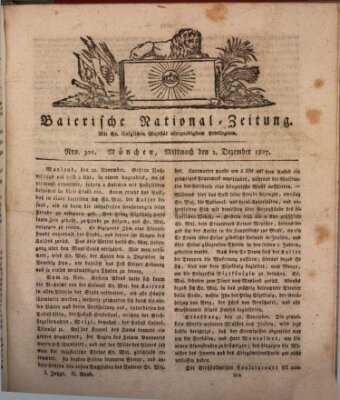 Baierische National-Zeitung Mittwoch 2. Dezember 1807
