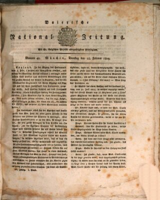 Baierische National-Zeitung Dienstag 28. Februar 1809