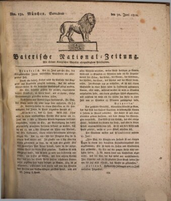 Baierische National-Zeitung Samstag 30. Juni 1810