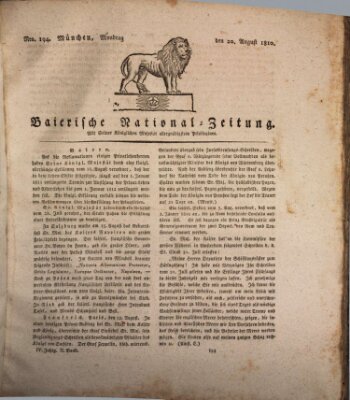 Baierische National-Zeitung Montag 20. August 1810