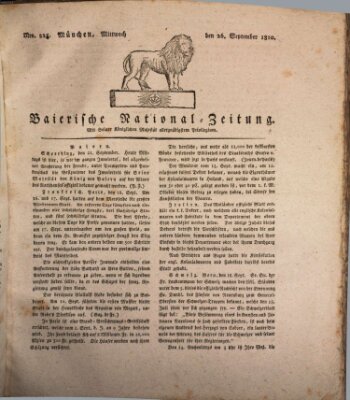 Baierische National-Zeitung Mittwoch 26. September 1810