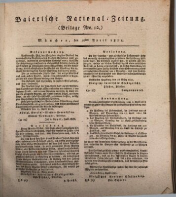 Baierische National-Zeitung Samstag 20. April 1811