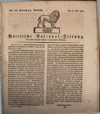 Baierische National-Zeitung Donnerstag 18. Juli 1811