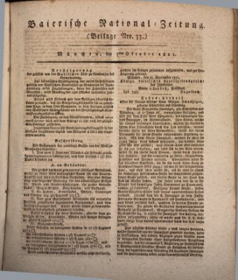Baierische National-Zeitung Montag 7. Oktober 1811