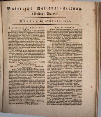 Baierische National-Zeitung Montag 21. Oktober 1811
