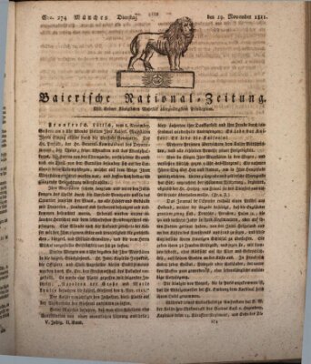 Baierische National-Zeitung Dienstag 19. November 1811
