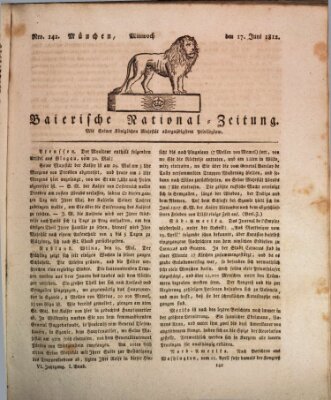 Baierische National-Zeitung Mittwoch 17. Juni 1812