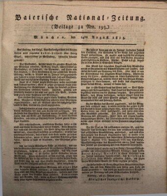Baierische National-Zeitung Samstag 14. August 1813