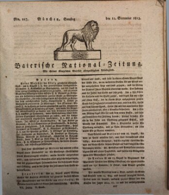 Baierische National-Zeitung Samstag 11. September 1813