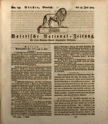 Baierische National-Zeitung Samstag 18. Juni 1814