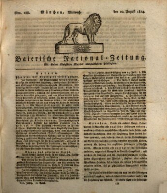 Baierische National-Zeitung Mittwoch 10. August 1814