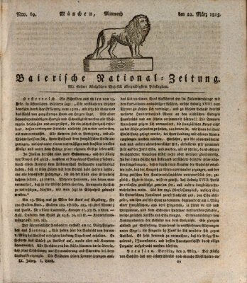 Baierische National-Zeitung Mittwoch 22. März 1815