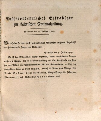 Baierische National-Zeitung Montag 10. Juli 1815