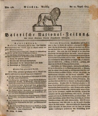 Baierische National-Zeitung Montag 21. August 1815