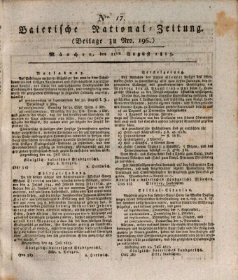 Baierische National-Zeitung Montag 21. August 1815