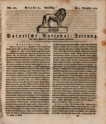Baierische National-Zeitung Donnerstag 9. November 1815